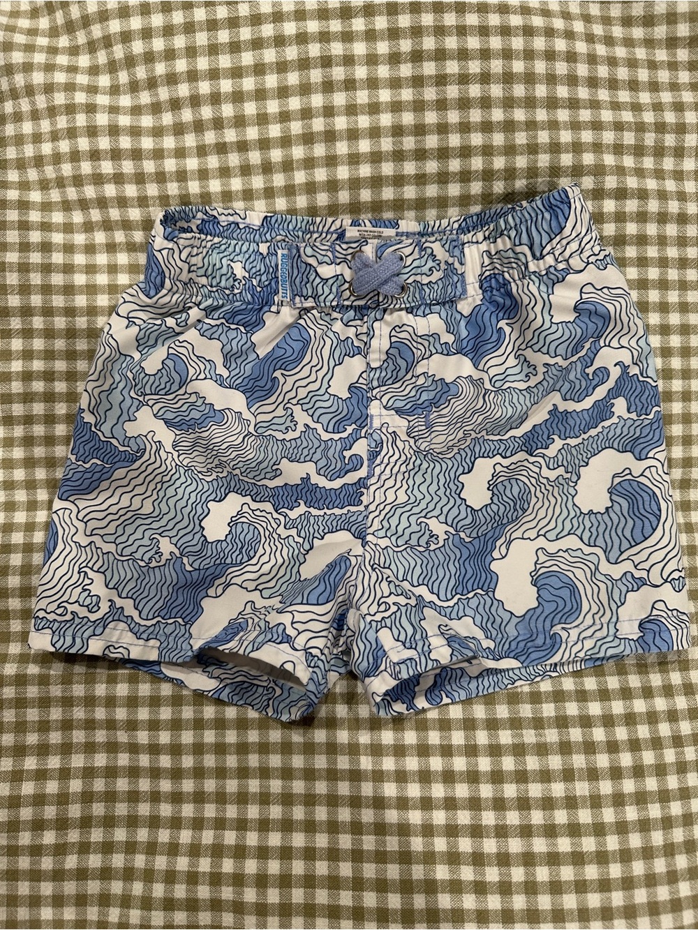 Ruggedbutts Blue & White Wave Print Swim Shorts